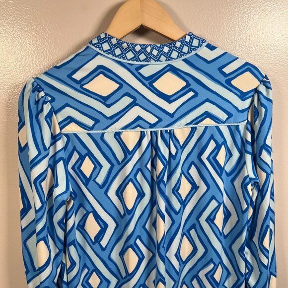 J.Mclaughlin Emer Shift Dress Size Small Work Travel Pockets Vilhada Souk Geo - Picture 9 of 11